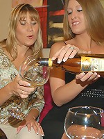 These 3 milfs are gettin cozy after a few glasses of wine in these movies