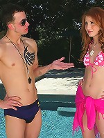 Sexy hot polka dot bikini teen gets fucked by her swim instructor in these hot wet pics