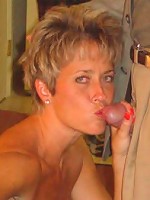 Hot MILF Tracy sucks cock at a party