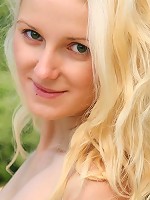 Naked babe on a bridge