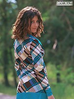 Hot slim and leggy babe flashes her tits and pussy outdoors and strips down totally naked.