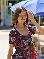 Posing naked outdoor