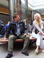 Blonde gal fucks with guy