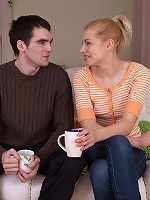 Teen gal enjoys blowjobbing