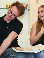 Babe banged by nerdy dude