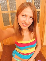 Slim chick named Vita feels good when she strips her most intimate places absolutely naked.