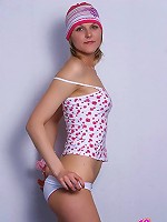 Gorgeous Tanya gets naked showing off her sexy firm boobs and her tiny pink twat.