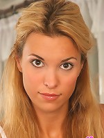 Silvia pulls her sexy thongs up her camel toe and gets completely naked showing her ass and tits.