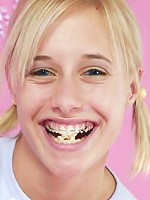 Cute blonde looking sweet in pajamas