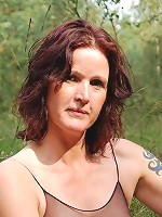 Sexy babe show off her aged beauty and unleashes her dirty side by show off her goods outdoors