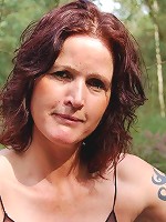 Sexy babe show off her aged beauty and unleashes her dirty side by show off her goods outdoors