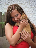 Hot teen in a little red dress