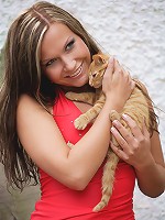 Hot teen in a little red dress