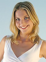 Stunning blonde in her sexy satin lingerie