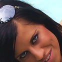 Tanned Czech beauty by the pool