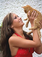 Stunning chick removes red dress and panties outdoors