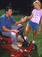 Naughty teen gets fucked in the garden