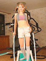 Hot teen getting naked in the gym