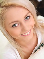 Gorgeous blond teen Pinky June teasing