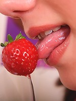 Caprice wants you to lick chocolate from her boobies