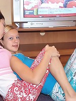 Teens kissing and teasing