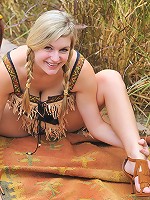 Danielle plays with her pussy outside