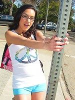 Tight teen slut worshipping the cock