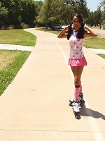 Sweet little Kim gets fucked hard in her skates!