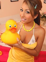 Latina teen slut gets fucked after a bubble bath!