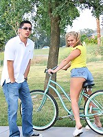 Sexy Ruby Ryder surprised by huge cumshot on face