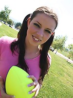 Hot brunette fucks on sofa and takes huge cumshot