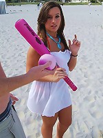 Flirty brunette teen strips sucks and fucks