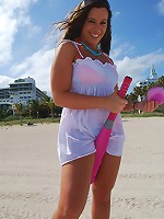 Flirty brunette Vanessa gets nailed on sofa with cumshot