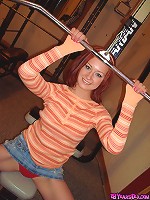 Slutty spunky teen Kyra gets fucked hard on sofa