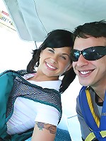 Hot Brunette Marina Mae has sex on sofa with cumshot