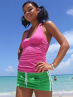 Sexy teen Ruby strips and gives good head