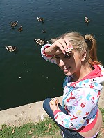 Cute teen Jaelyn sucks and fucks missionary