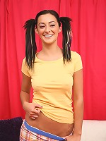 Cute dark hair 18 year old vixen Presley sucking dick and sofa sex reverse cowgirl