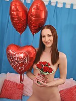 18 year old redhead slut Cadence Caliber oral and sofa sex