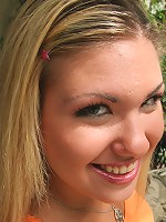 Adorable blonde teen Aubrey Addams  on her knees and fucking