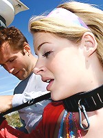 Filthy nasty teen buying candy gets convinced into bondage and hardcore fucking!