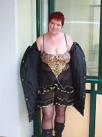 Naughty housewife masturbates on her balcony