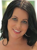 Milf massages her big boobs and washes off her mature pussy in the shower