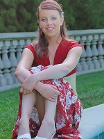 Annalina plays in the garden