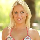 Jenn plays on the grass