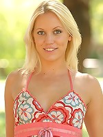 Jenn plays on the grass