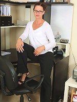 39 year old Xena from AllOver30 strips and spreads at the office