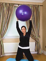 Busty and mature Michelle B gets intimate with her pilates ball