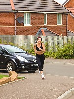 38 year old Sofia stretches more than her muscles after her run