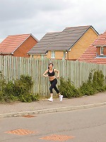 38 year old Sofia stretches more than her muscles after her run
